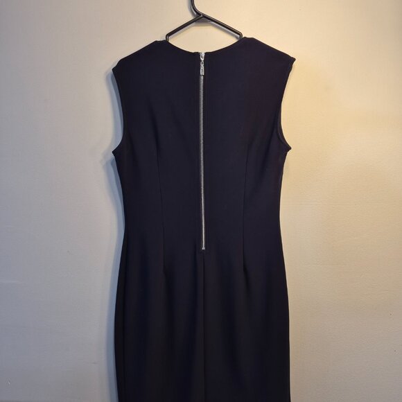 Joseph Ribkoff navy blue dress with diamante crystal trim running at the front. - Picture 2 of 5